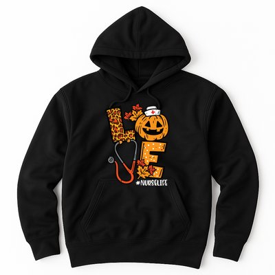 Leopard Pumpkin Nurse Halloween Costume Fall Scrub Top Women Hoodie