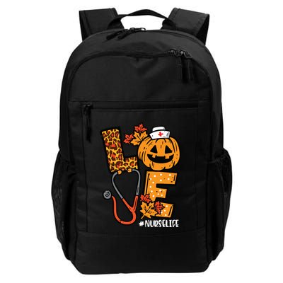 Leopard Pumpkin Nurse Halloween Costume Fall Scrub Top Women Backpack