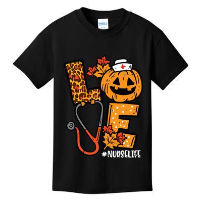 Leopard Pumpkin Nurse Halloween Costume Fall Scrub Top Women Kids T-Shirt