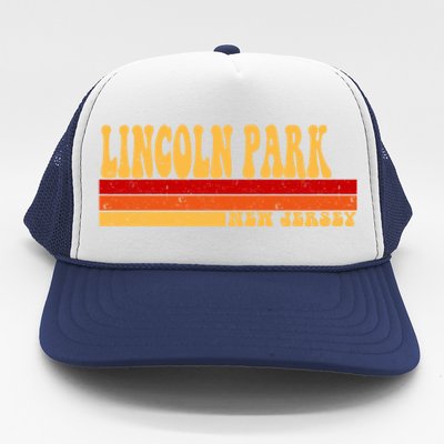 Lincoln Park New Jersey City Vintage Roots Retro 70s 80s Gift Trucker Hat