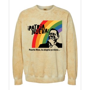 Limited Patria Nueva Puerto Rico La AlegríA Ya Viene Colorblast Crewneck Sweatshirt