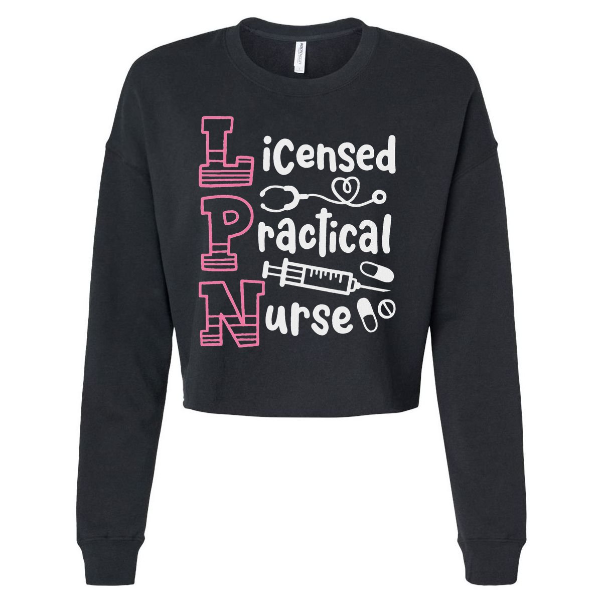 Lpn Practical Nurse Lpn Cropped Pullover Crew