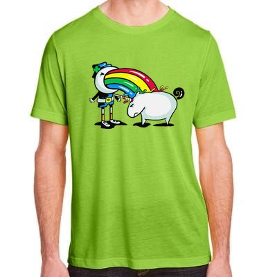 Leprechaun Puking On A Unicorn Adult ChromaSoft Performance T-Shirt