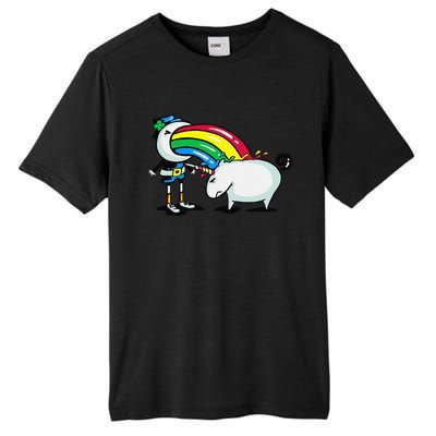 Leprechaun Puking On A Unicorn Tall Fusion ChromaSoft Performance T-Shirt