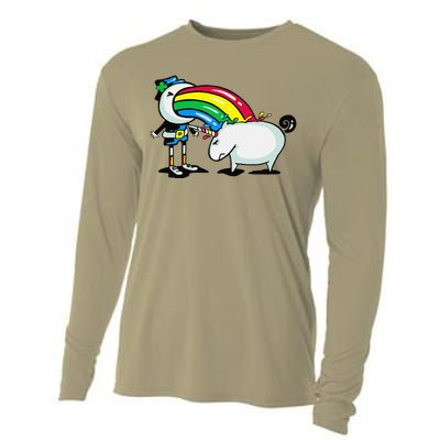 Leprechaun Puking On A Unicorn Cooling Performance Long Sleeve Crew