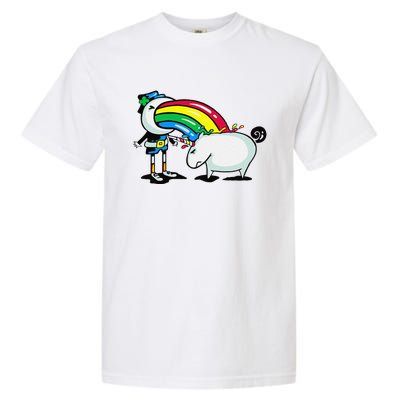 Leprechaun Puking On A Unicorn Garment-Dyed Heavyweight T-Shirt