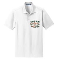 Lets Play Outside Camping Hiking Mountain Gift Dry Zone Grid Polo