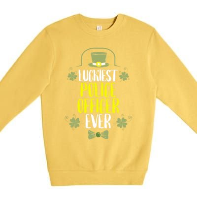 Luckiest Police Officer Ever St Patricks Day Police Officers Gift Premium Crewneck Sweatshirt