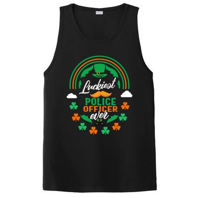 Luckiest Police Officer Ever Shamrock Top Hat St Patricks Da Gift PosiCharge Competitor Tank