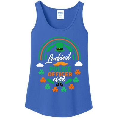 Luckiest Police Officer Ever Shamrock Top Hat St Patricks Da Gift Ladies Essential Tank