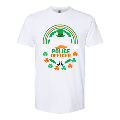 Luckiest Police Officer Ever Shamrock Top Hat St Patricks Da Gift Softstyle CVC T-Shirt