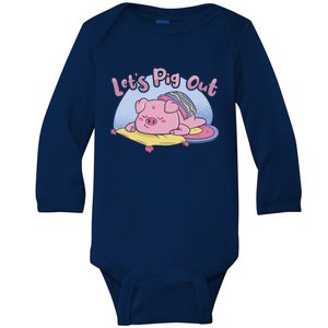 Let's Pig Out Bbq Pig Roast Barbecue Gift Baby Long Sleeve Bodysuit