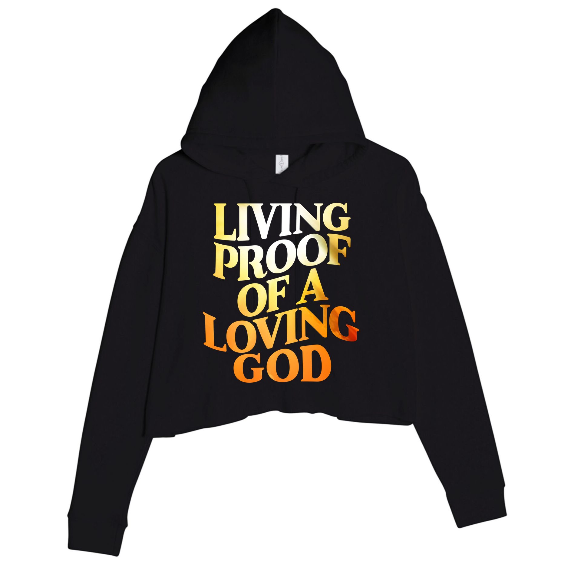 Living Proof Of A Loving God Crop Fleece Hoodie