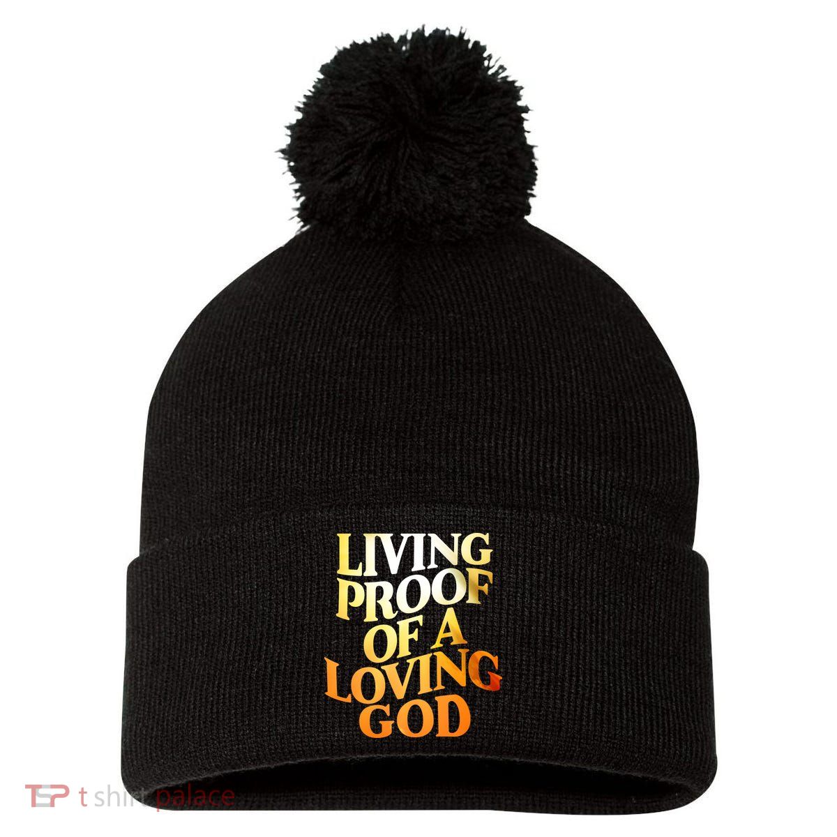 Living Proof Of A Loving God Pom Pom 12in Knit Beanie