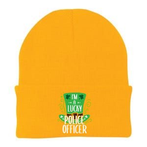 Lucky Police Officer St Patrick's Day Police Officers Cool Gift Knit Cap Winter Beanie