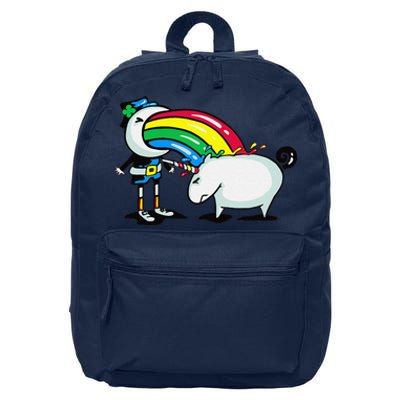 Leprechaun Puking On A Unicorn 16 in Basic Backpack