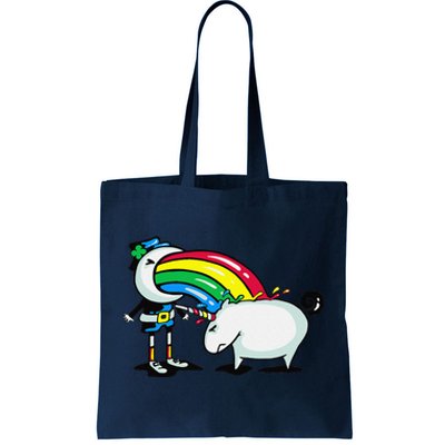 Leprechaun Puking On A Unicorn Tote Bag