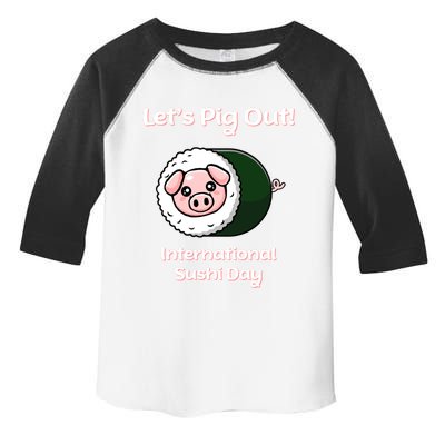 Let’s Pig Out International Sushi Day Funny Cute Kawaii Pig Cool Gift Toddler Fine Jersey T-Shirt