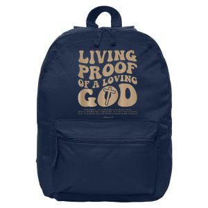 Living Proof Of A Loving God Christian (Front And Back) 16 in Basic Backpack