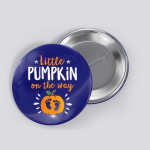 Little Pumpkin On The Way Pregnancy Announcement Halloween Button