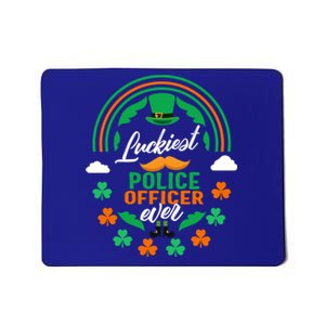 Luckiest Police Officer Ever Shamrock Top Hat St Patricks Da Gift Mousepad