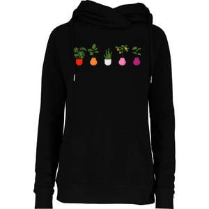 Lesbian Plants Pride Flag Sapphic Art Wlw Subtle Queer Womens Funnel Neck Pullover Hood