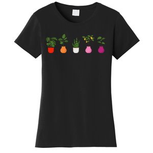 Lesbian Plants Pride Flag Sapphic Art Wlw Subtle Queer Women's T-Shirt