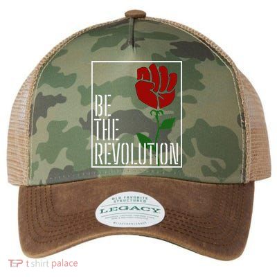 Leftist Protest Political Revolution Socialist Rose Legacy Tie Dye Trucker Hat