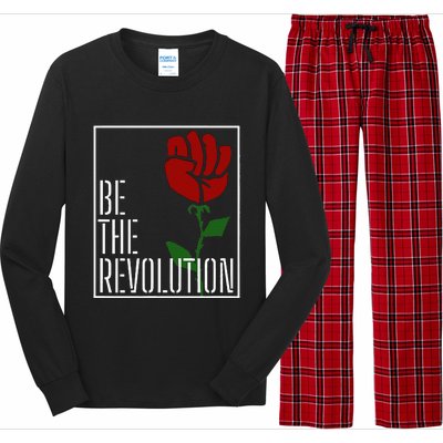 Leftist Protest Political Revolution Socialist Rose Long Sleeve Pajama Set