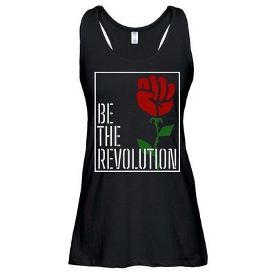 Leftist Protest Political Revolution Socialist Rose Ladies Essential Flowy Tank