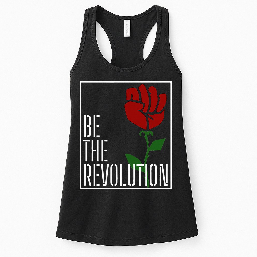 Leftist Protest Political Revolution Socialist Rose Womens Tank Top