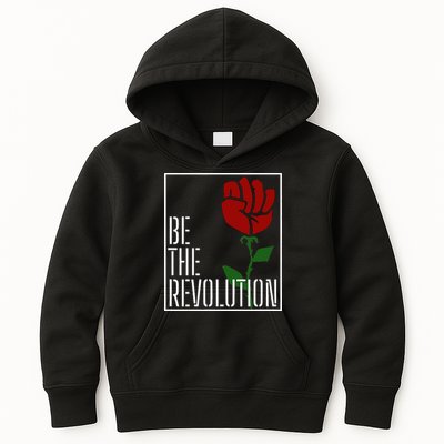 Leftist Protest Political Revolution Socialist Rose Kids Hoodie