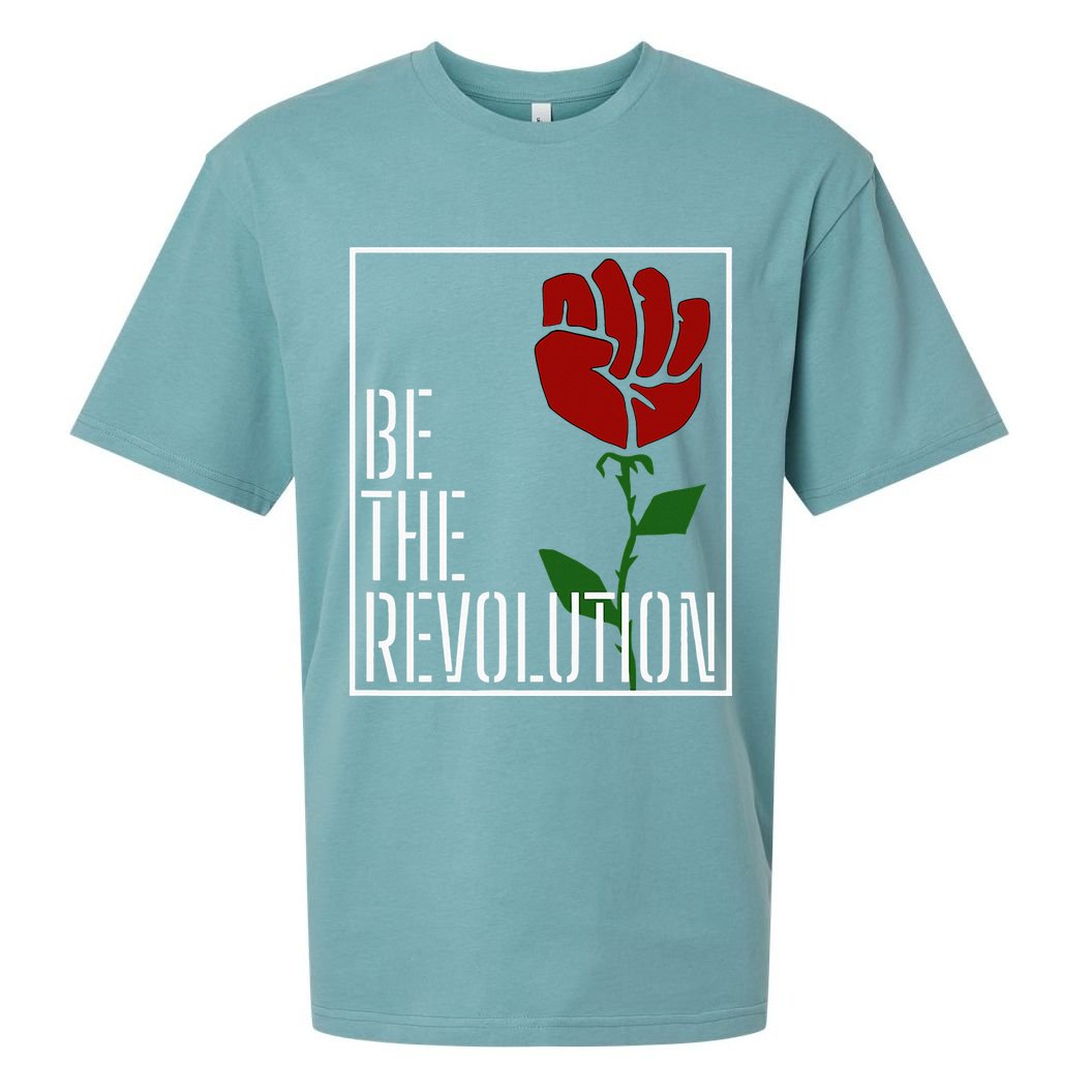 Leftist Protest Political Revolution Socialist Rose Sueded Cloud Jersey T-Shirt