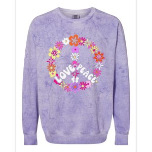 Love Peace Peace Sign Tee 60s Retro Peace Colorblast Crewneck Sweatshirt