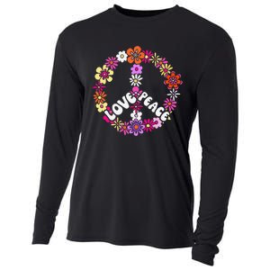 Love Peace Peace Sign Tee 60s Retro Peace Cooling Performance Long Sleeve Crew