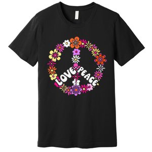 Love Peace Peace Sign Tee 60s Retro Peace Premium T-Shirt