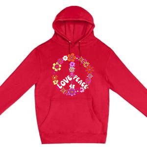 Love Peace Peace Sign Tee 60s Retro Peace Premium Pullover Hoodie