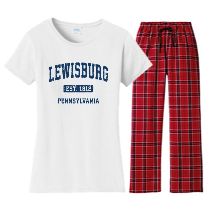 Lewisburg Pennsylvania Pa Vintage Athletic Sports Design Women's Flannel Pajama Set