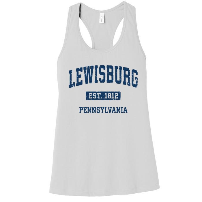 Lewisburg Pennsylvania Pa Vintage Athletic Sports Design Women's Racerback Tank