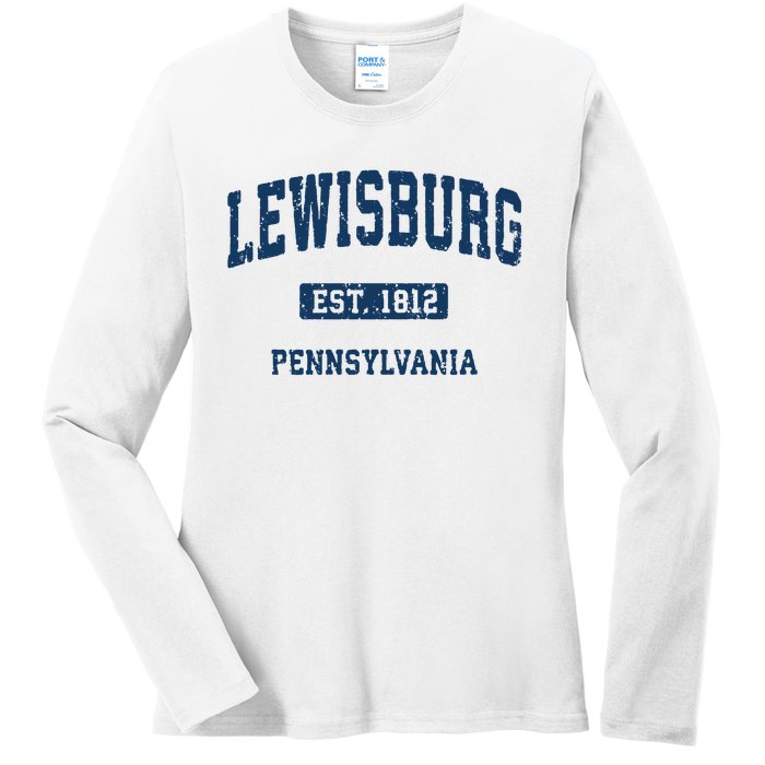 Lewisburg Pennsylvania Pa Vintage Athletic Sports Design Ladies Long Sleeve Shirt