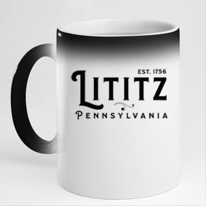 Lititz Pennsylvania Pa Lancaster County Cool Small Town Usa 11oz Black Color Changing Mug