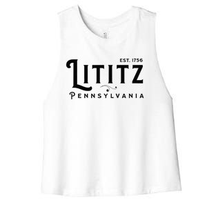 Lititz Pennsylvania Pa Lancaster County Cool Small Town Usa Women's Racerback Cropped Tank