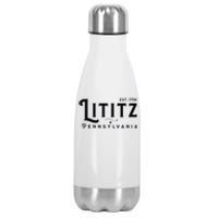 Lititz Pennsylvania Pa Lancaster County Cool Small Town Usa Stainless Steel Insulated Water Bottle