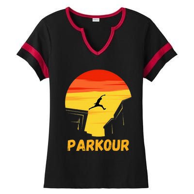 Love Parkour Parkour Gifts Ladies Halftime Notch Neck Tee