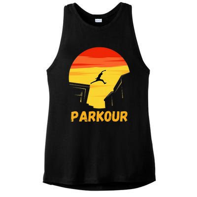 Love Parkour Parkour Gifts Ladies PosiCharge Tri-Blend Wicking Tank