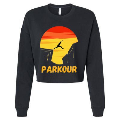 Love Parkour Parkour Gifts Cropped Pullover Crew