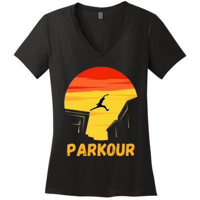 Love Parkour Parkour Gifts Women's V-Neck T-Shirt