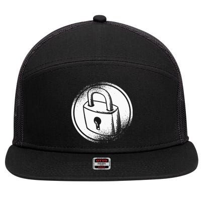 Locksmith Padlock Picker Key Maker Technician Locksmithing 7 Panel Mesh Trucker Snapback Hat