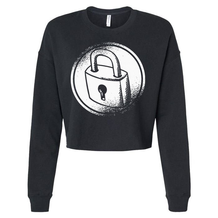 Locksmith Padlock Picker Key Maker Technician Locksmithing Cropped Pullover Crew