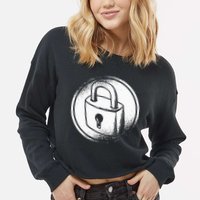 Locksmith Padlock Picker Key Maker Technician Locksmithing Cropped Pullover Crew